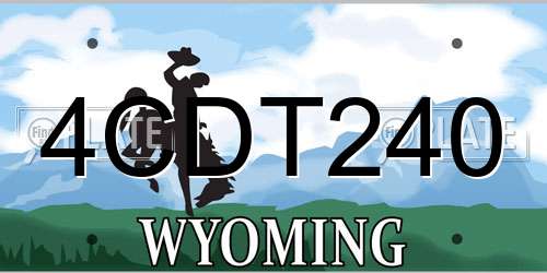4CDT240 Wyoming License Plate