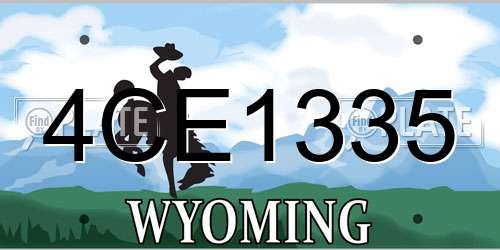 4CE1335 Wyoming License Plate