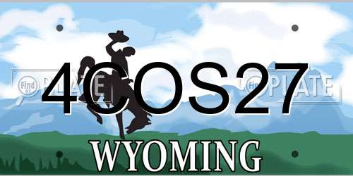 4COS27 Wyoming License Plate