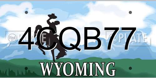 4CQB77 Wyoming License Plate
