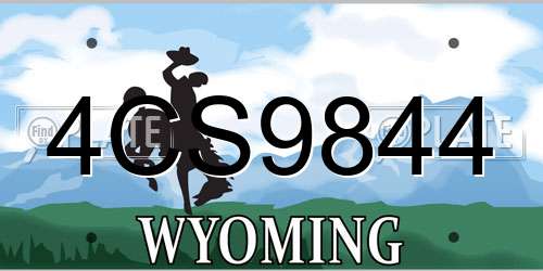 4CS9844 Wyoming License Plate