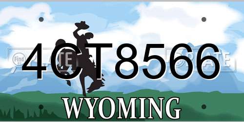 4CT8566 Wyoming License Plate
