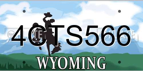 4CTS566 Wyoming License Plate