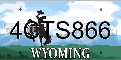 4CTS866 Wyoming License Plate
