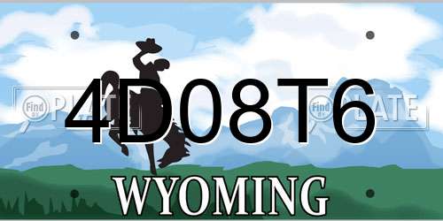 4D08T6 Wyoming License Plate