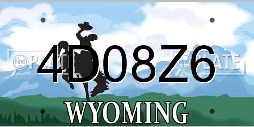 4D08Z6 Wyoming License Plate