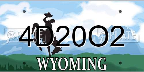 4D20O2 Wyoming License Plate