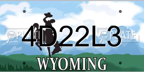 4D22L3 Wyoming License Plate