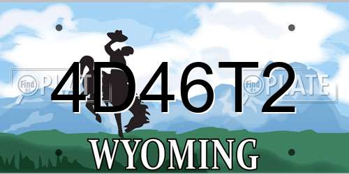 4D46T2 Wyoming License Plate