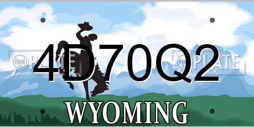 4D70Q2 Wyoming License Plate