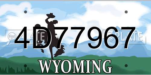 4D77967 Wyoming License Plate