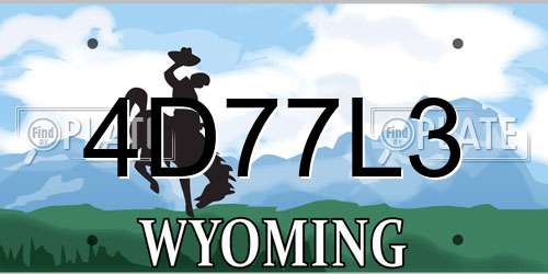 4D77L3 Wyoming License Plate
