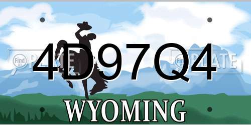 4D97Q4 Wyoming License Plate