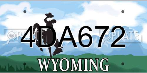 4DA672 Wyoming License Plate