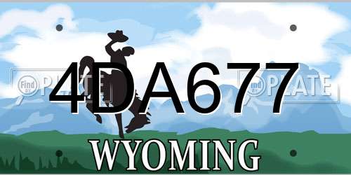 4DA677 Wyoming License Plate