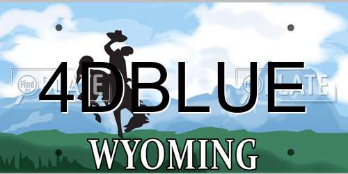 4DBLUE Wyoming License Plate