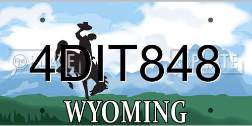 4DIT848 Wyoming License Plate