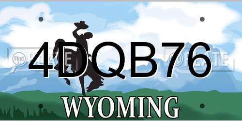 4DQB76 Wyoming License Plate