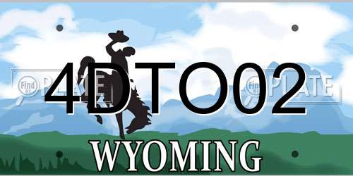 4DTO02 Wyoming License Plate