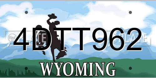 4DTT962 Wyoming License Plate