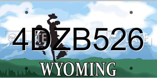 4DZB526 Wyoming License Plate