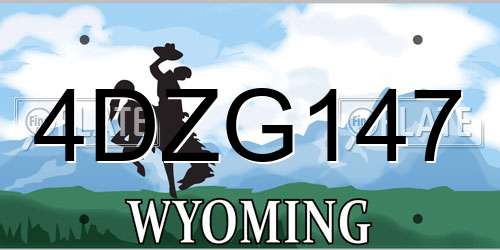 4DZG147 Wyoming License Plate