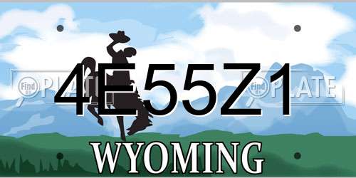 4E55Z1 Wyoming License Plate