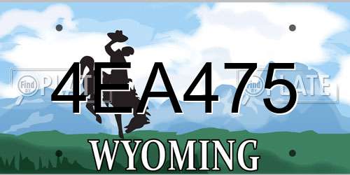 4EA475 Wyoming License Plate