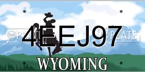 4EEJ97 Wyoming License Plate