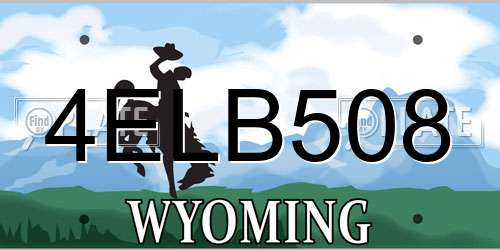4ELB508 Wyoming License Plate