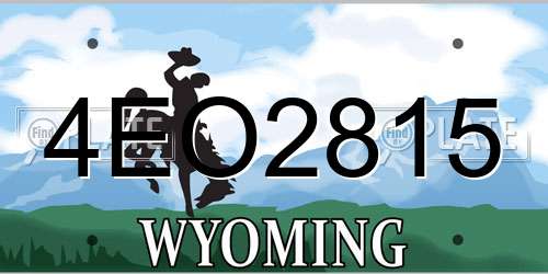 4EO2815 Wyoming License Plate