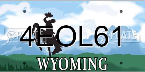 4EOL61 Wyoming License Plate