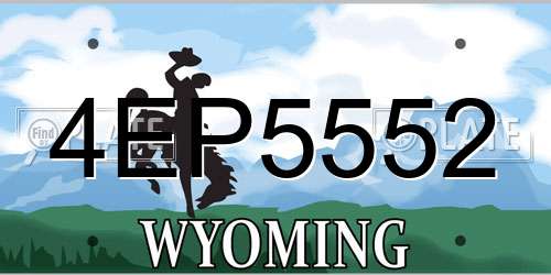 4EP5552 Wyoming License Plate