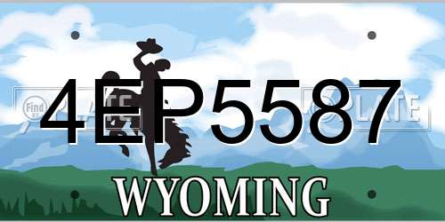 4EP5587 Wyoming License Plate