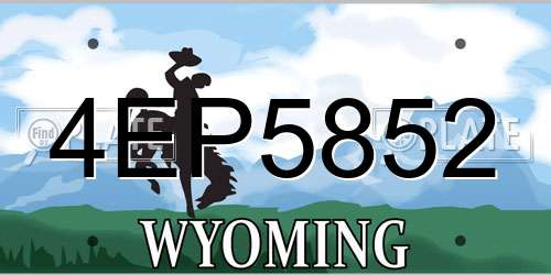 4EP5852 Wyoming License Plate
