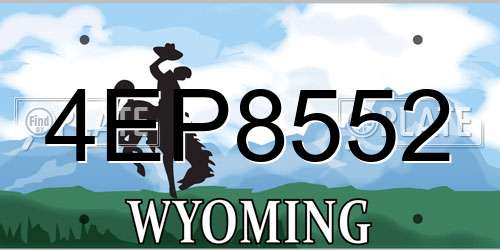 4EP8552 Wyoming License Plate