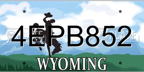 4EPB852 Wyoming License Plate