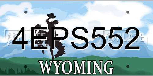 4EPS552 Wyoming License Plate