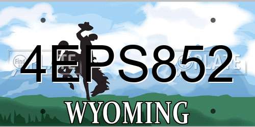 4EPS852 Wyoming License Plate