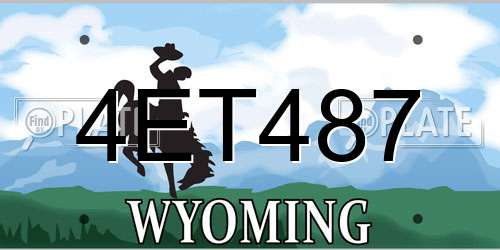 4ET487 Wyoming License Plate