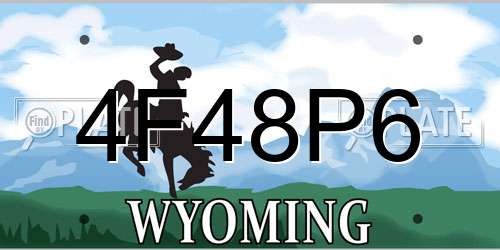 4F48P6 Wyoming License Plate