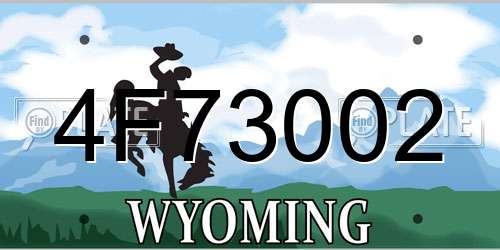 4F73002 Wyoming License Plate