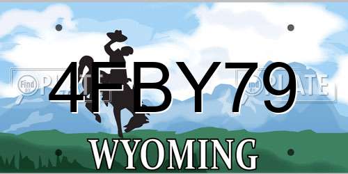4FBY79 Wyoming License Plate