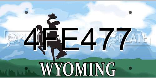 4FE477 Wyoming License Plate