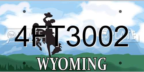 4FT3002 Wyoming License Plate
