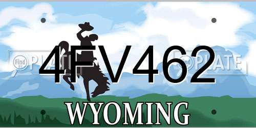 4FV462 Wyoming License Plate