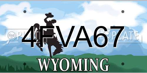 4FVA67 Wyoming License Plate