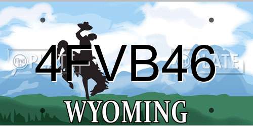 4FVB46 Wyoming License Plate
