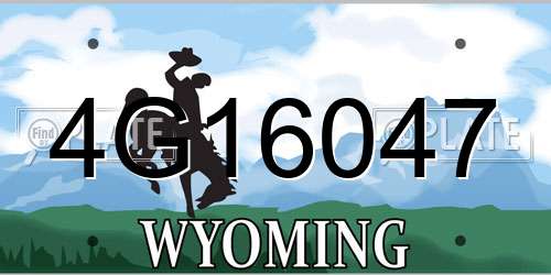 4G16047 Wyoming License Plate