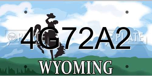 4G72A2 Wyoming License Plate